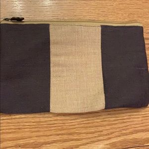 Purple and Khaki Cosmetic Bag